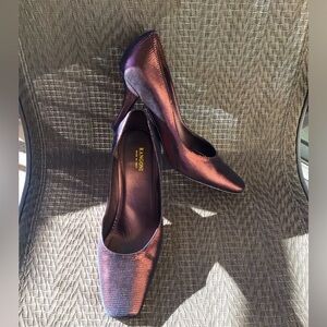 Rangoni Bronze Metallic Snakeskin Heeled Pump Shoes